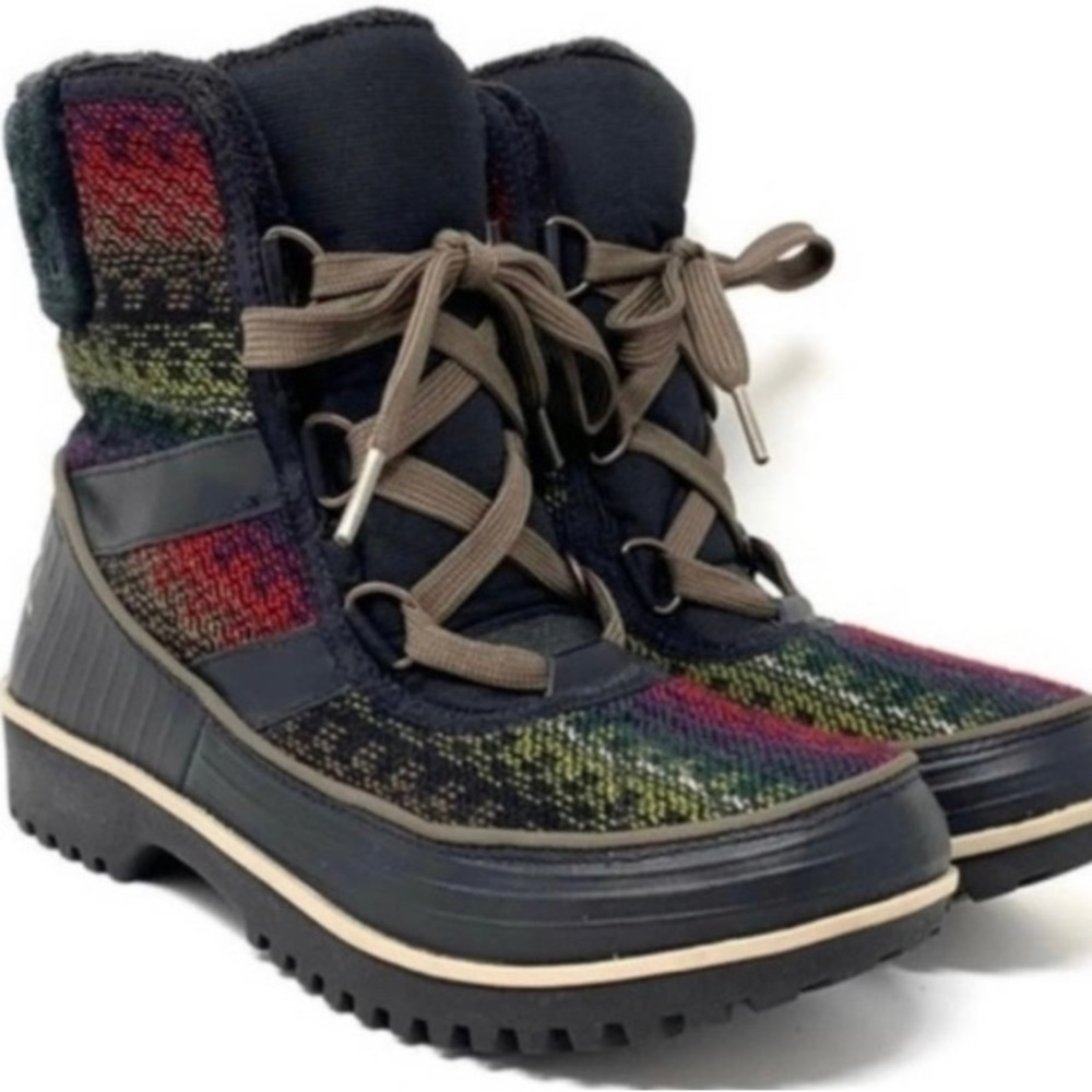 Sorel Tivoli li Knot Suede Waterproof Multicolor Winter Tobacco Snow Boots  8.5